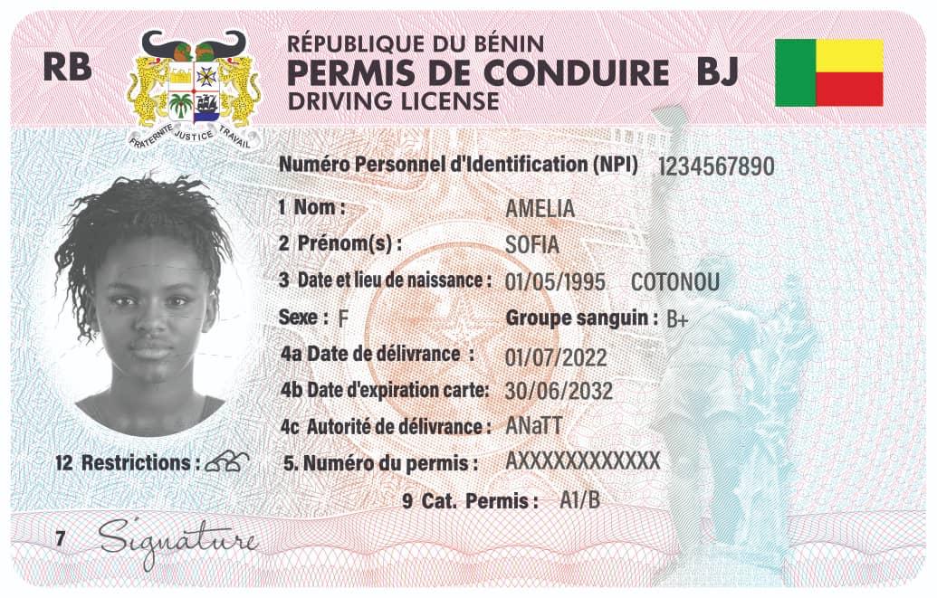 Faux nouveau format du permis de conduire béninois